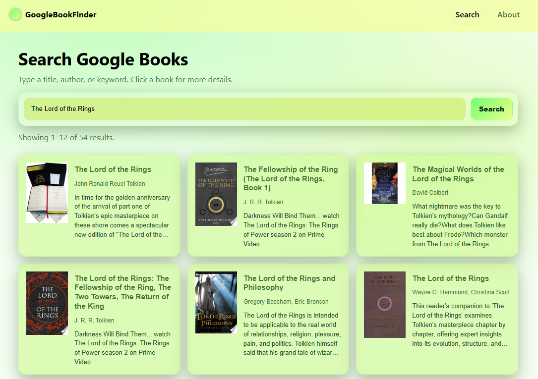 Google Books Finder screenshot