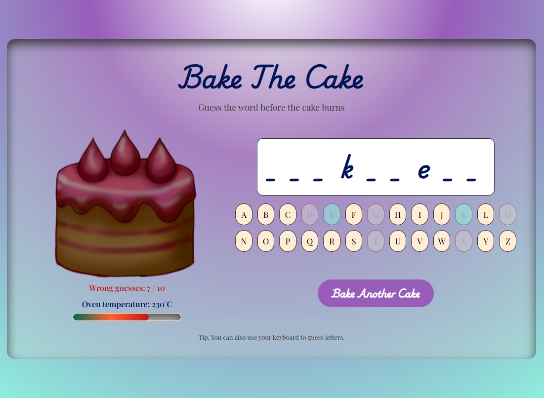 Hangman game screenshot