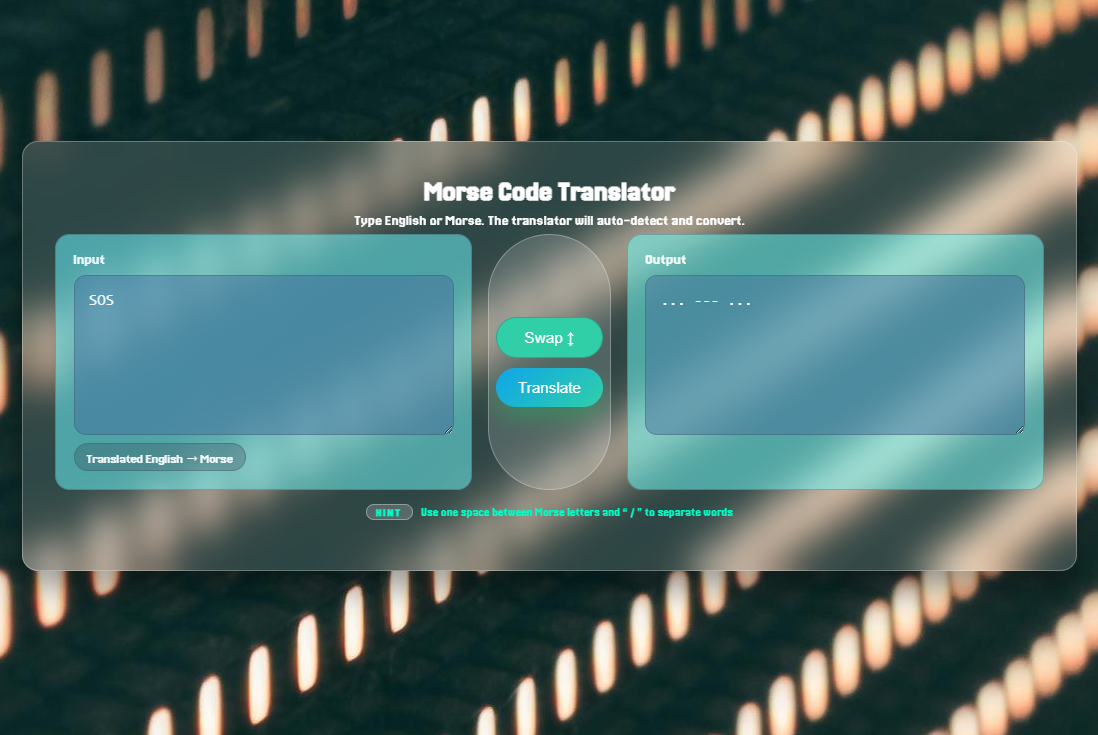 Morse Code Translator screenshot
